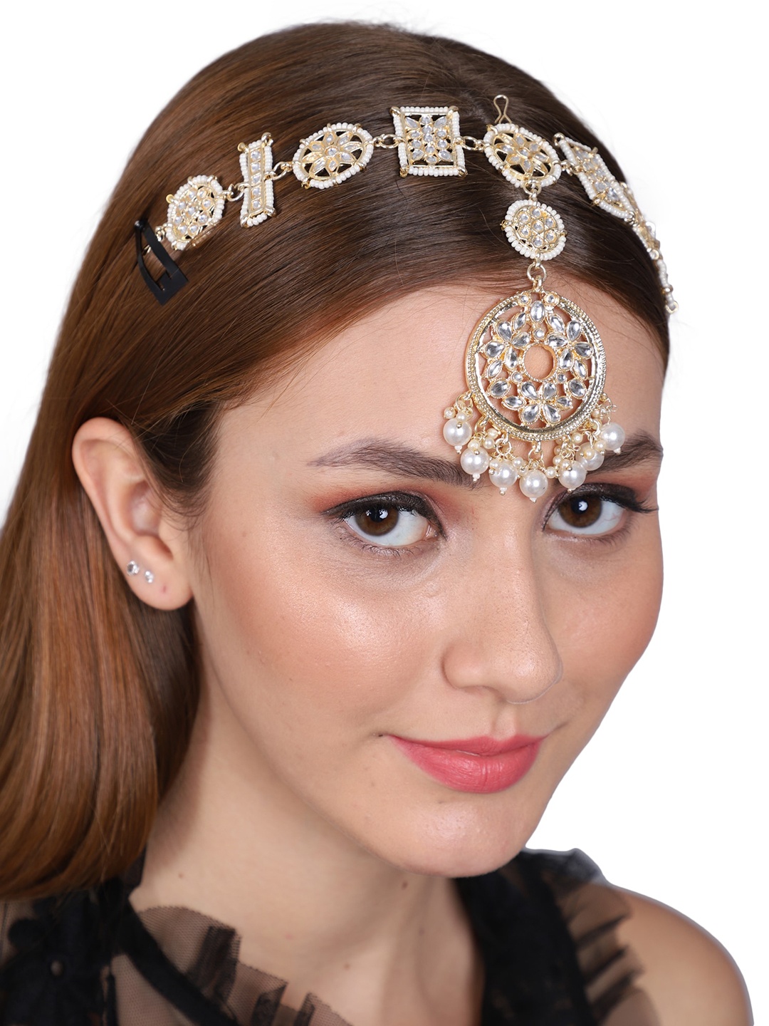 

Shining Diva Fashion Gold Plated Beaded Matha Patti