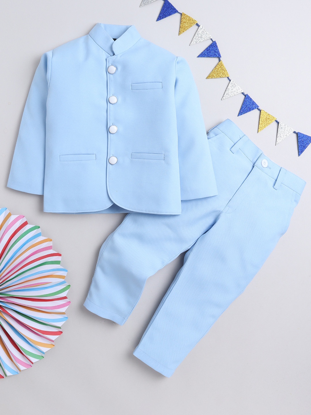 

BAESD Infant Boys Bandhgala 2 Piece Suit, Blue