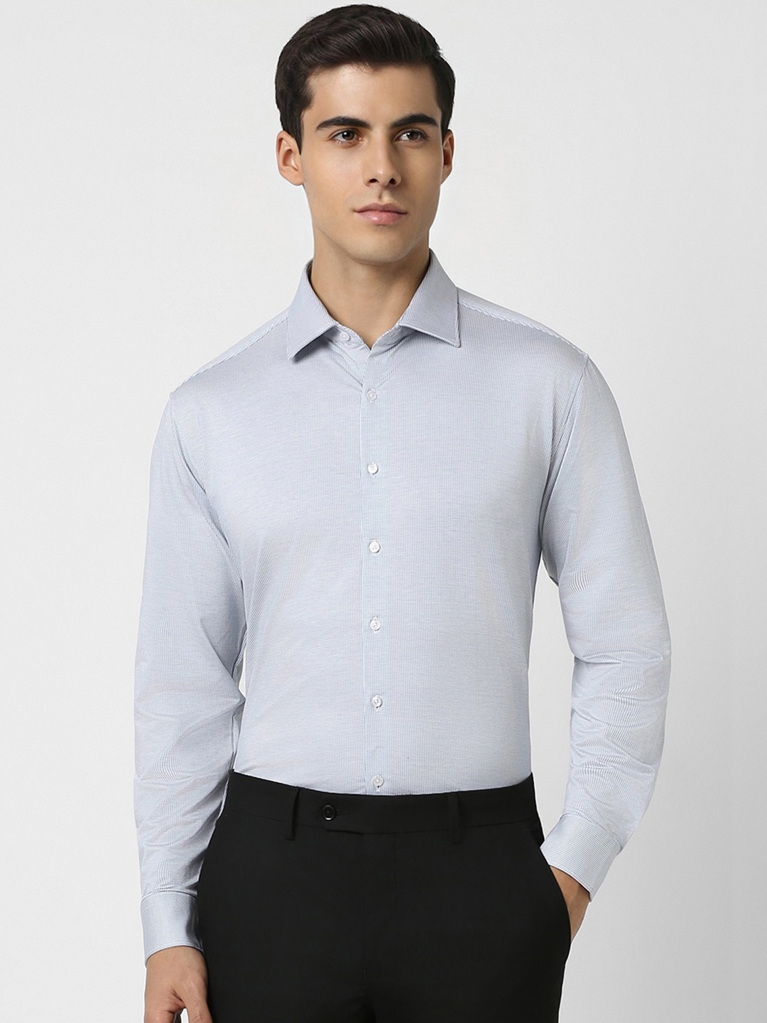 

Van Heusen Spread Collar Slim Fit Opaque Formal Cotton Shirt, Grey