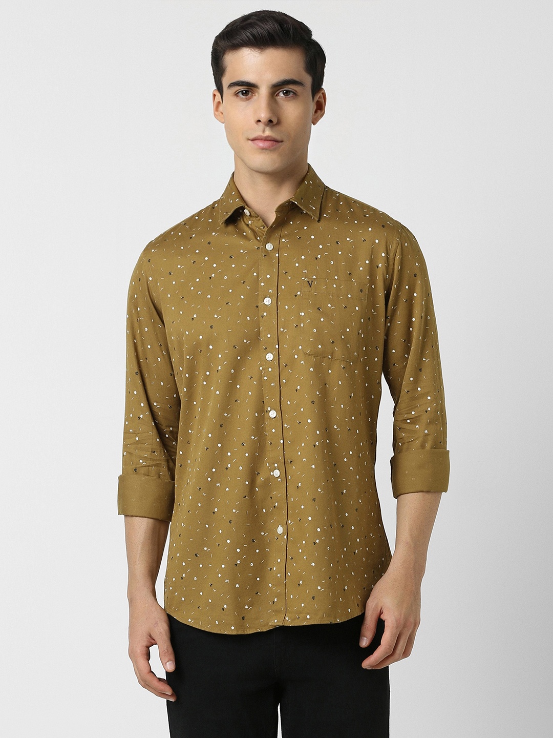 

Van Heusen Sport Slim Fit Conversational Printed Opaque Cotton Casual Shirt, Brown