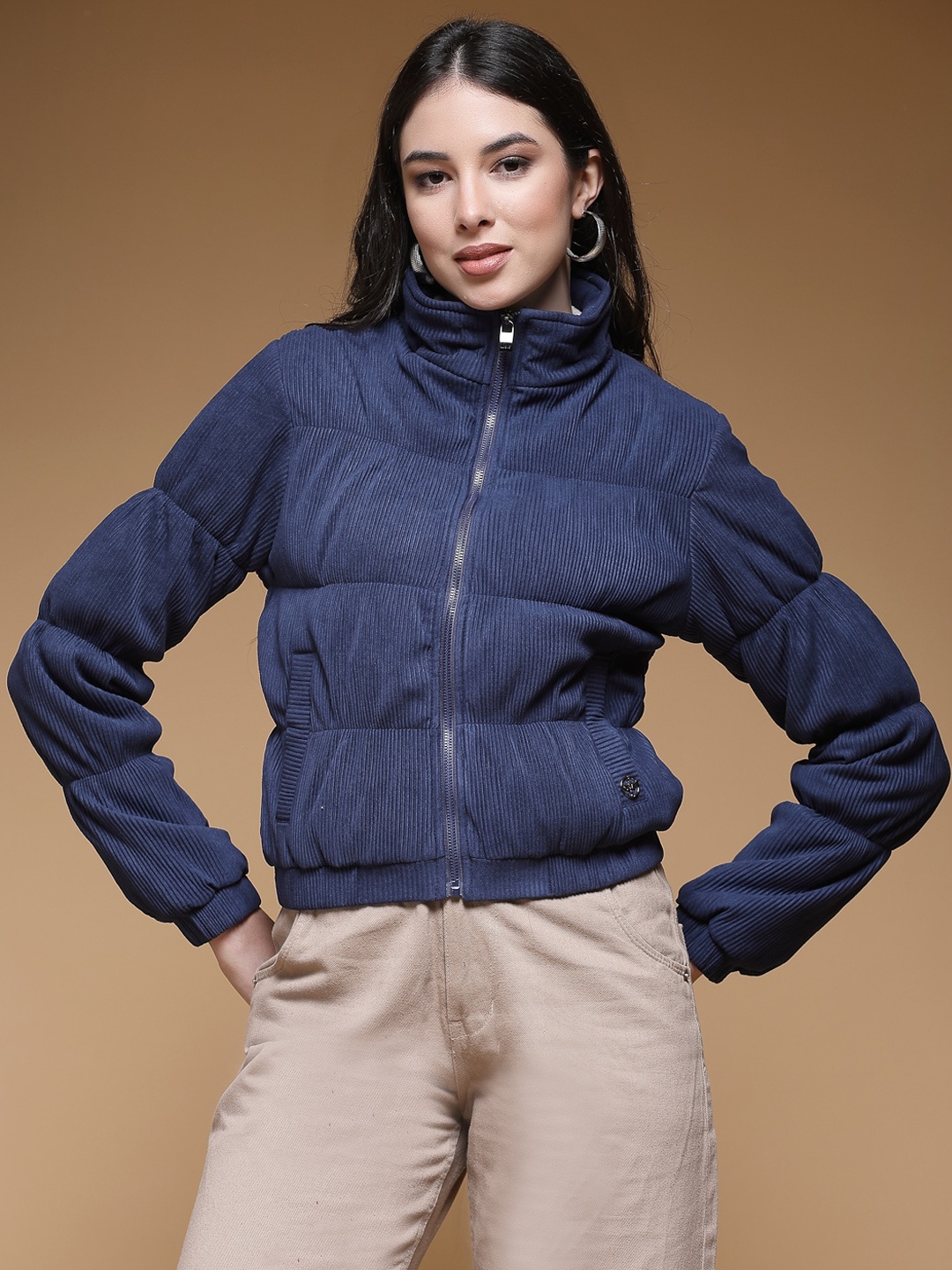 

Juelle Mock Collar Puffer Jacket, Blue