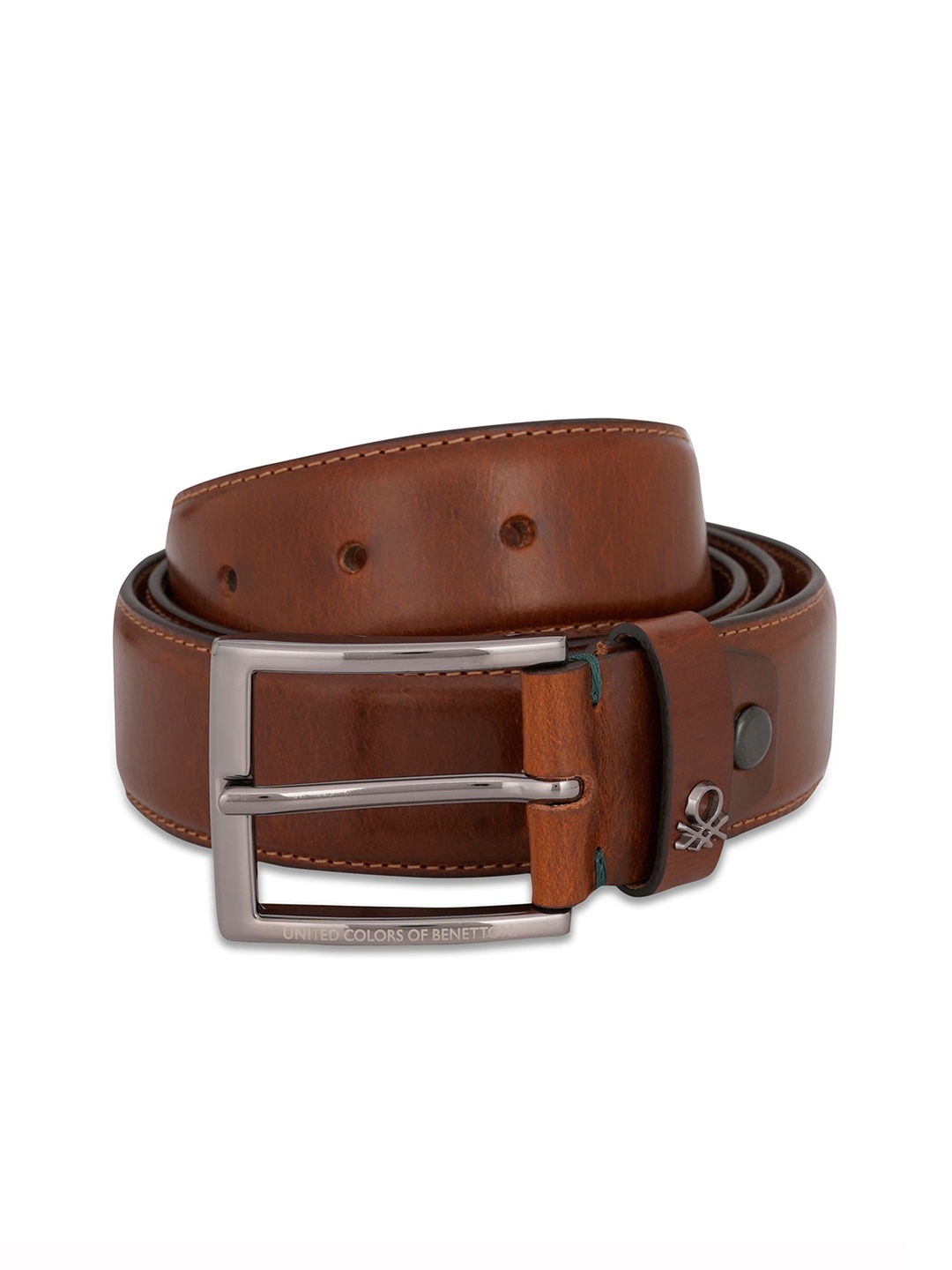 

United Colors of Benetton Men Leather Formal Belt, Tan