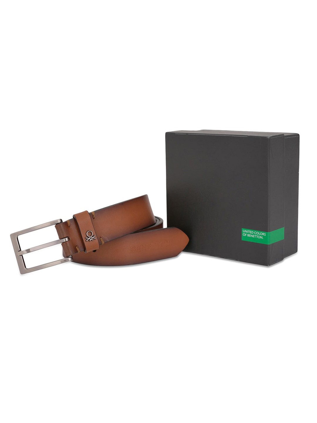 

United Colors of Benetton Men Leather Belt, Tan