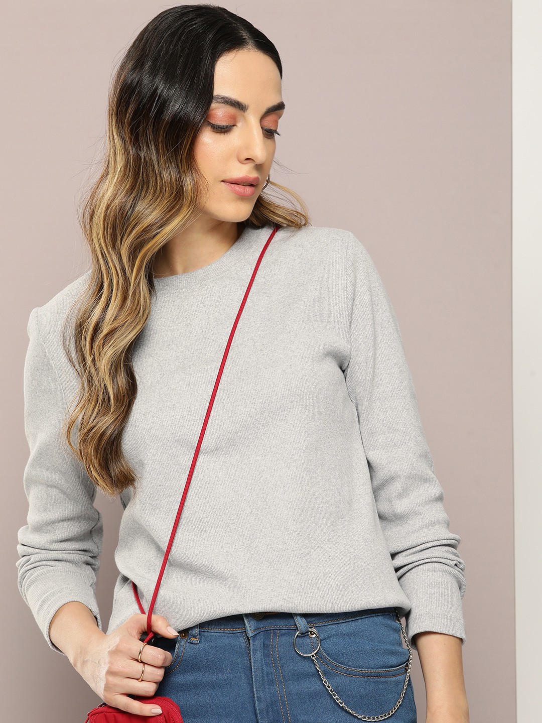 

Kook N Keech Ribbed T-shirt, Grey melange