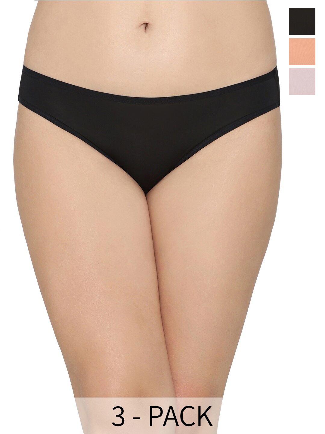 

Wacoal Women Pack Of 3 Low-Rise Hipster Briefs, Black
