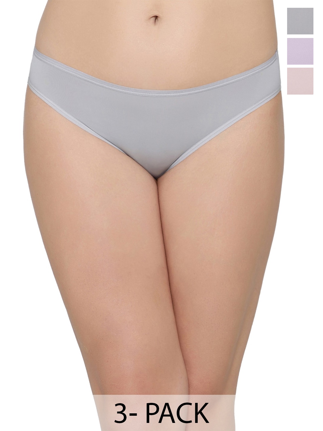 

Wacoal Women Pack Of 3 Low Rise Bikini Briefs, Grey