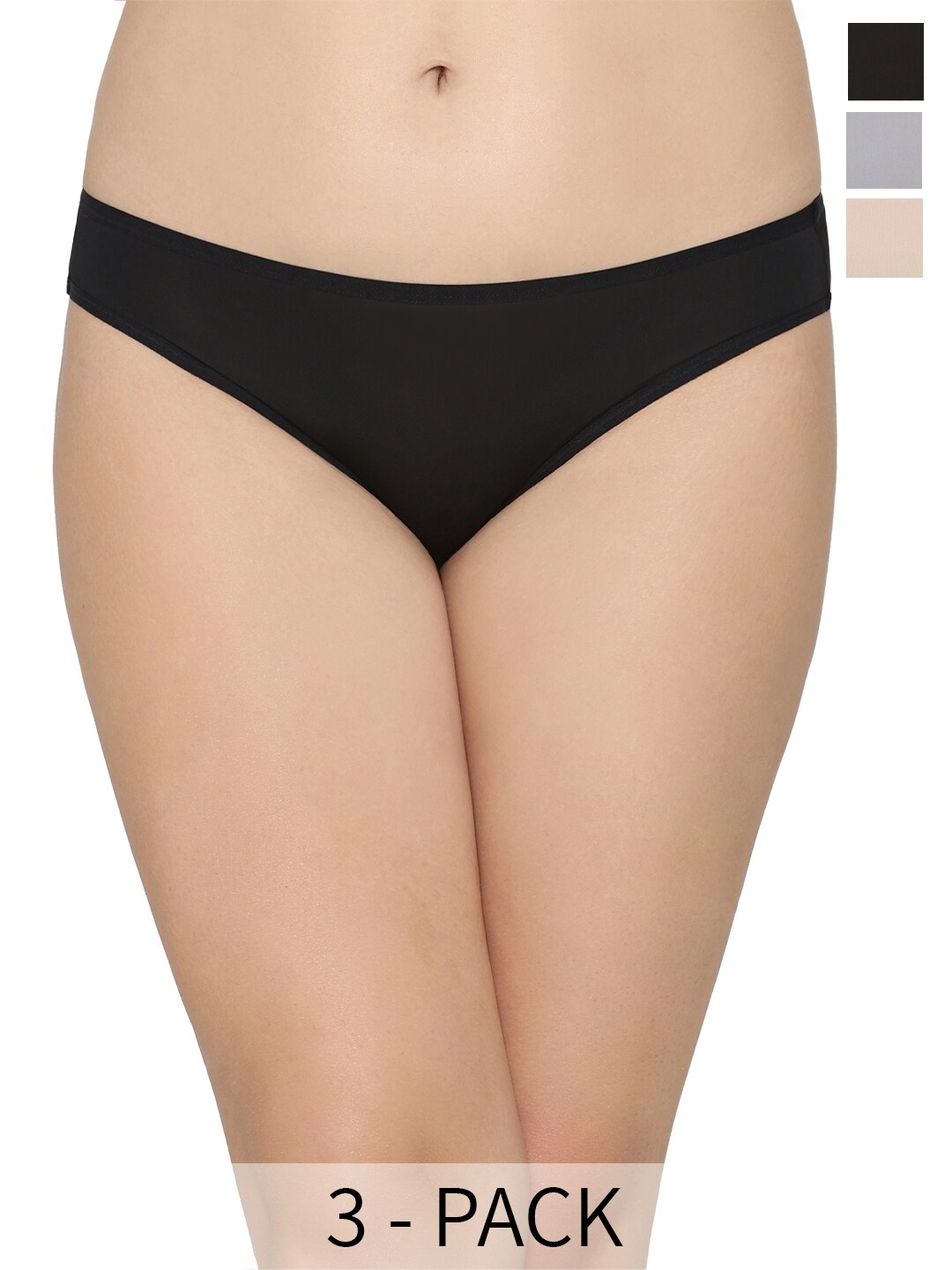 

Wacoal Women Pack Of 3 Low-Rise Hipster Briefs, Black