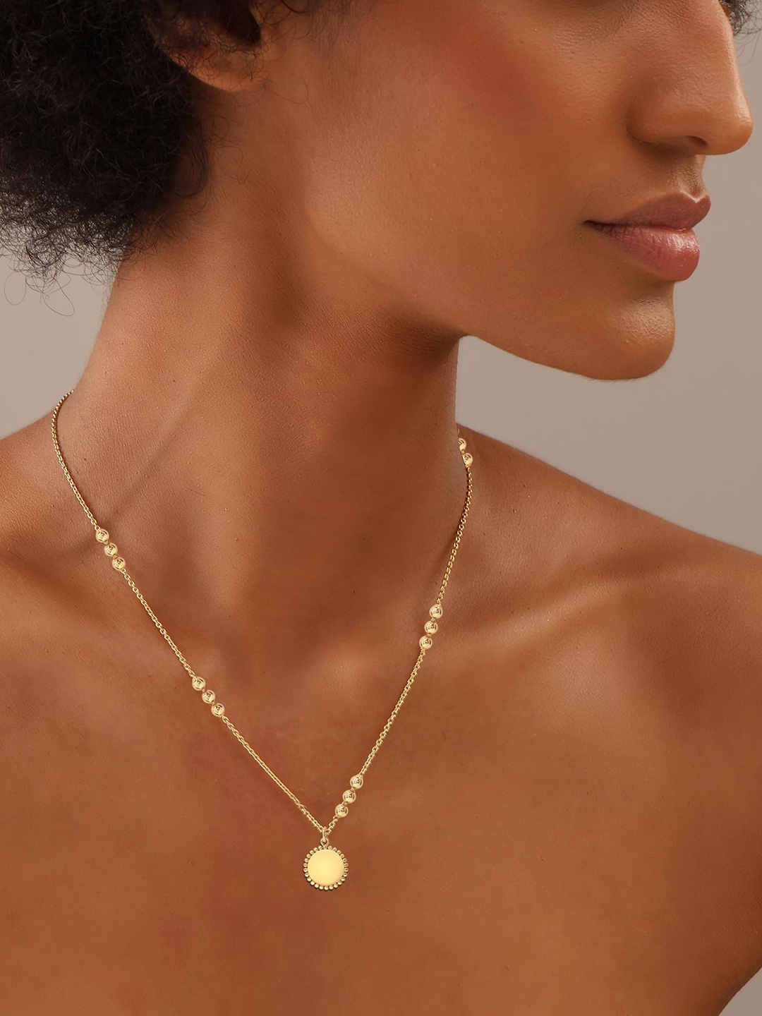 

LeCalla Women 925 Sterling Silver BIS Hallmarked Gold-Plated Triple Beaded Pendant