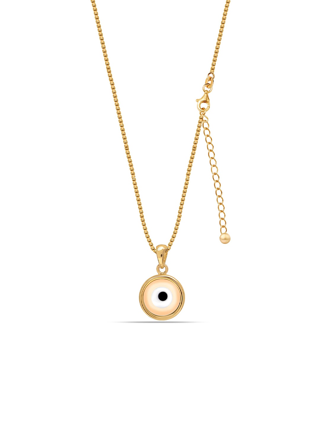 

LeCalla Unisex Sterling Silver Gold-Plated Enamelled Evil Eye Pendant With Chain