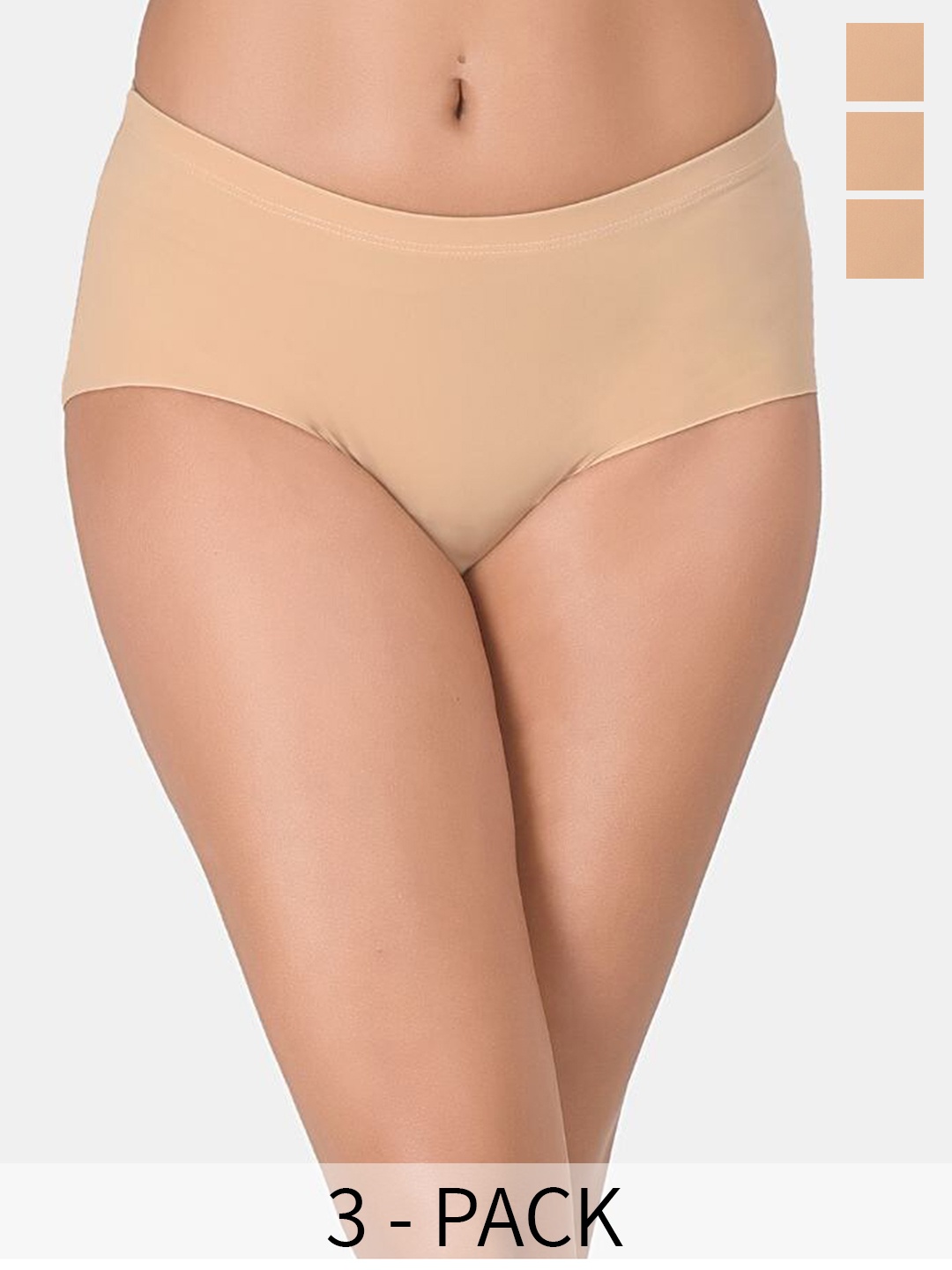 

Innocence Pack Of 3 Lineless Hipster Briefs, Beige