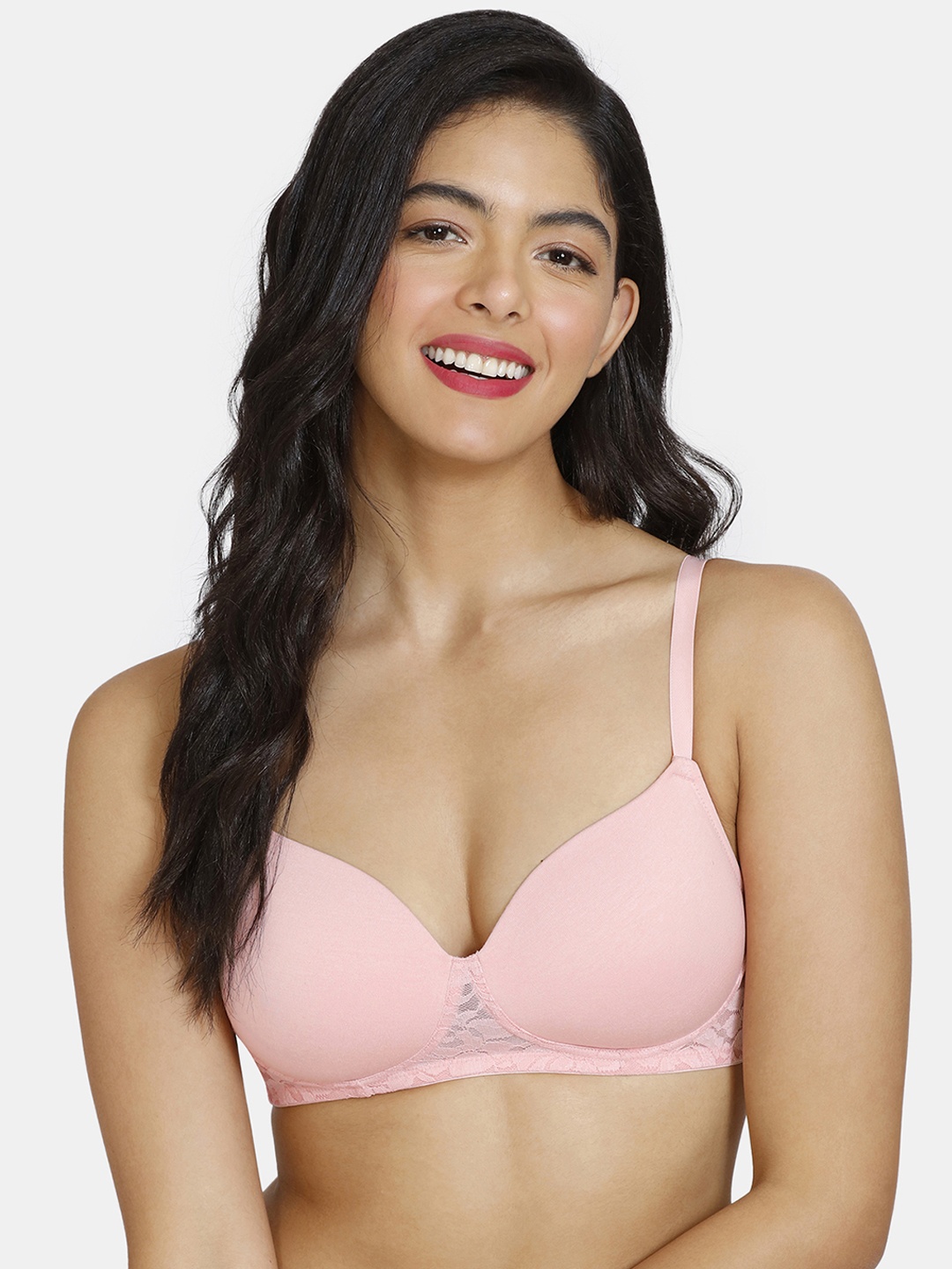 

Zivame Full Coverage Lightly Padded Cotton Bra, Pink