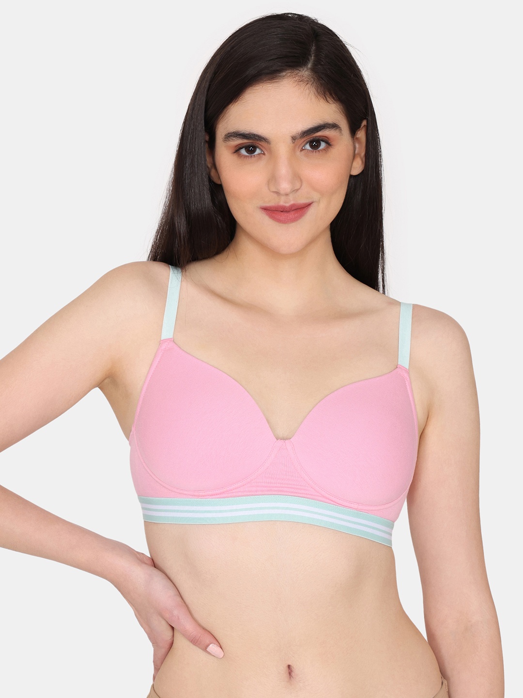 

Zivame Full Coverage Lightly Padded T-shirt Bra With All Day Comfort, Pink