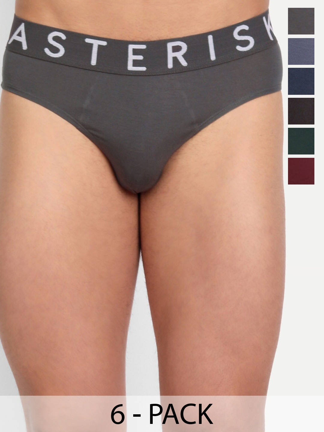 

Asterisk Pack Of 6 Anti-Microbial Basic Briefs MBR-04-P6, Green