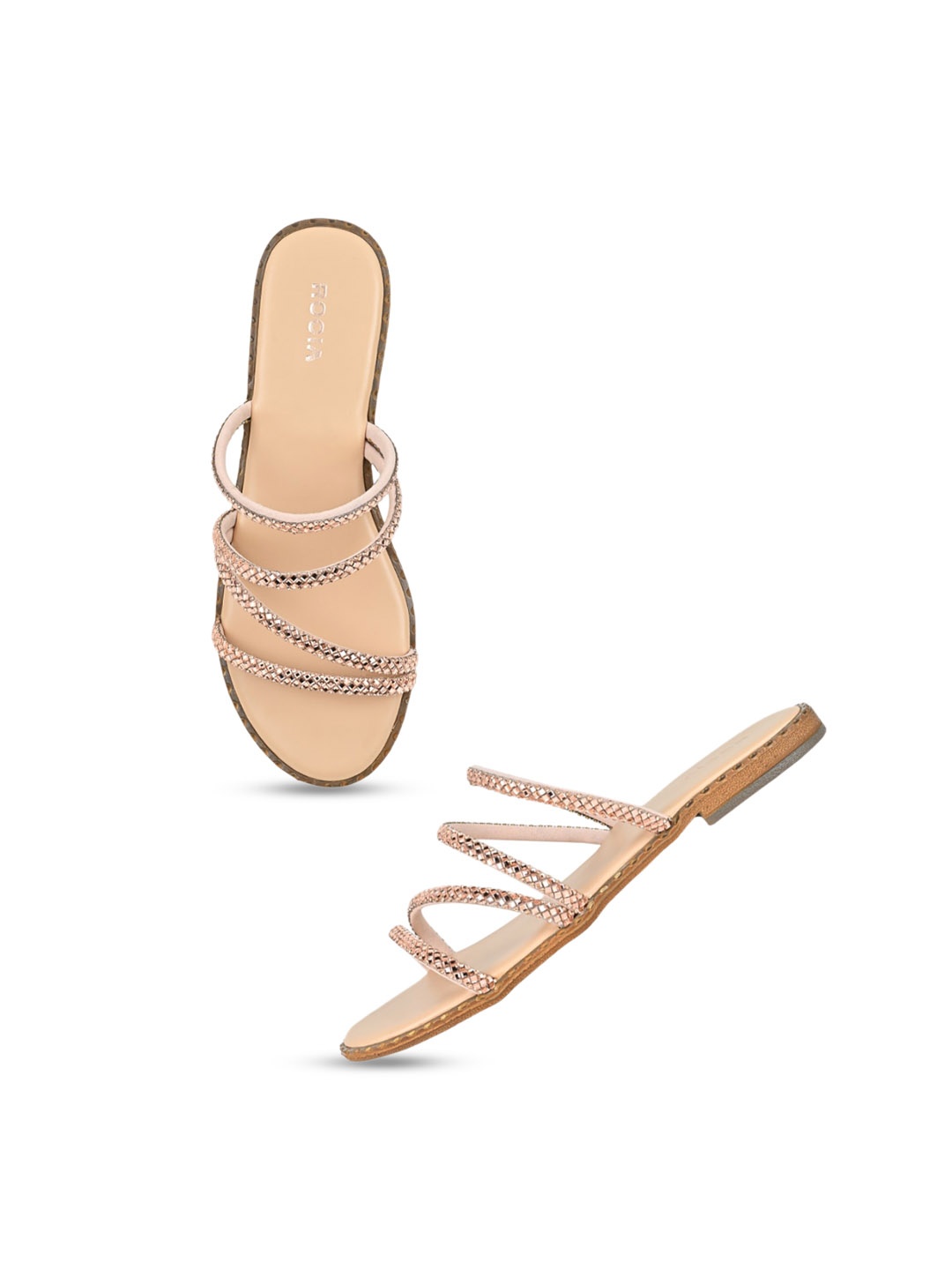 

Rocia Embellished Open Toe Flats, Orange