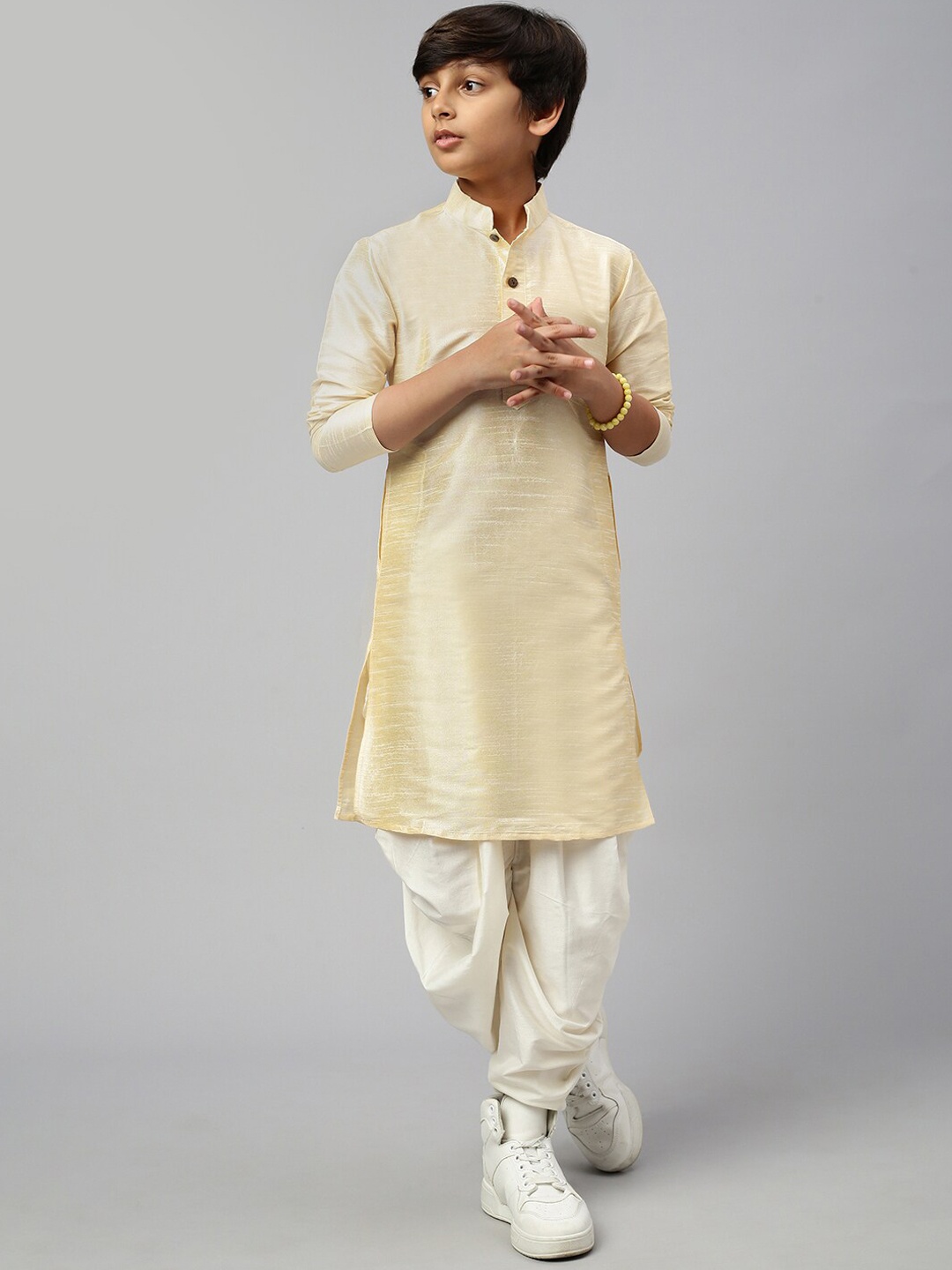 

Sangria Boys Straight Kurta With Dhoti Pant, Beige