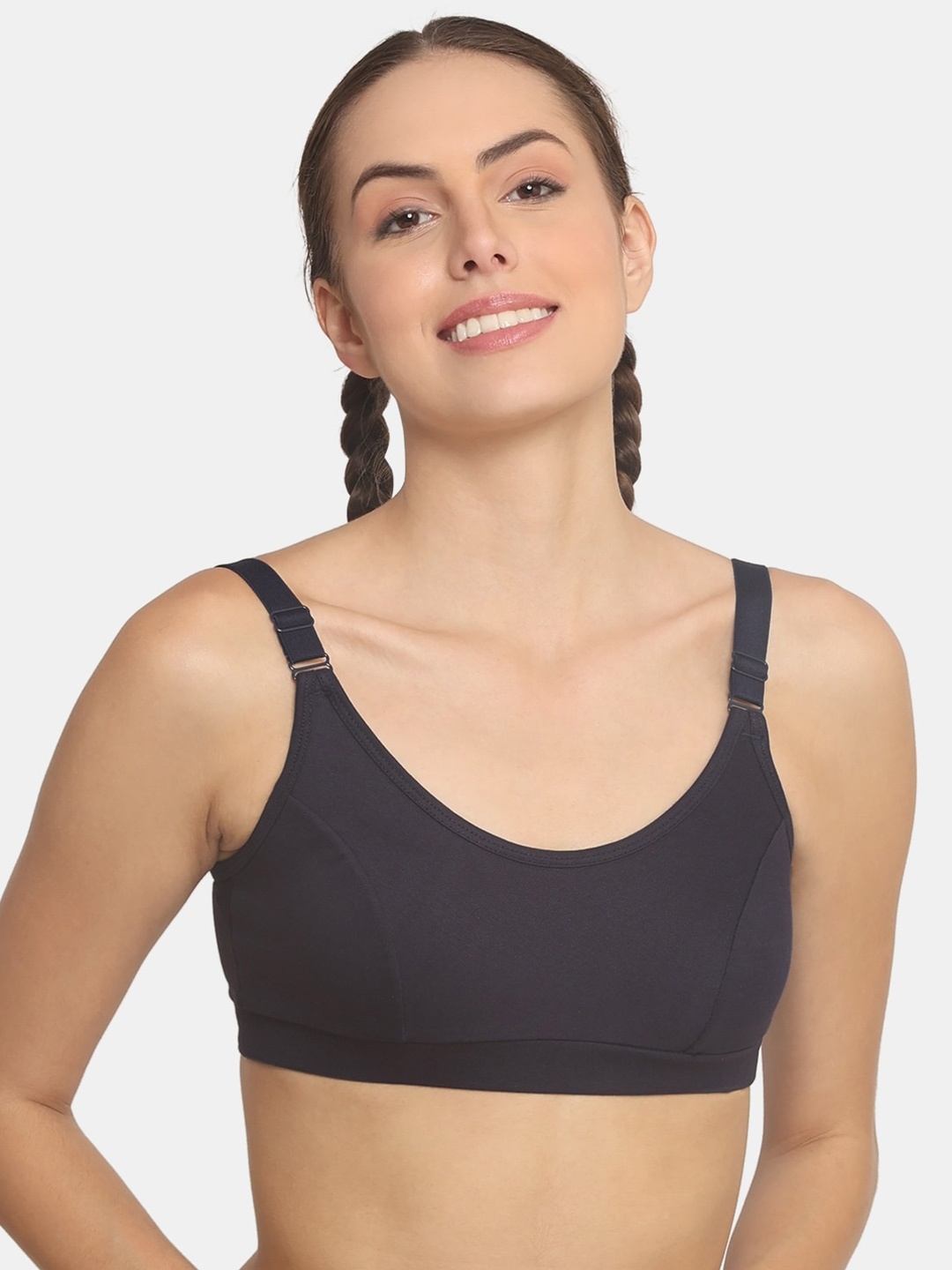 

POOJA RAGENEE Full Coverage All Day Comfort Cotton T-shirt Bra, Navy blue