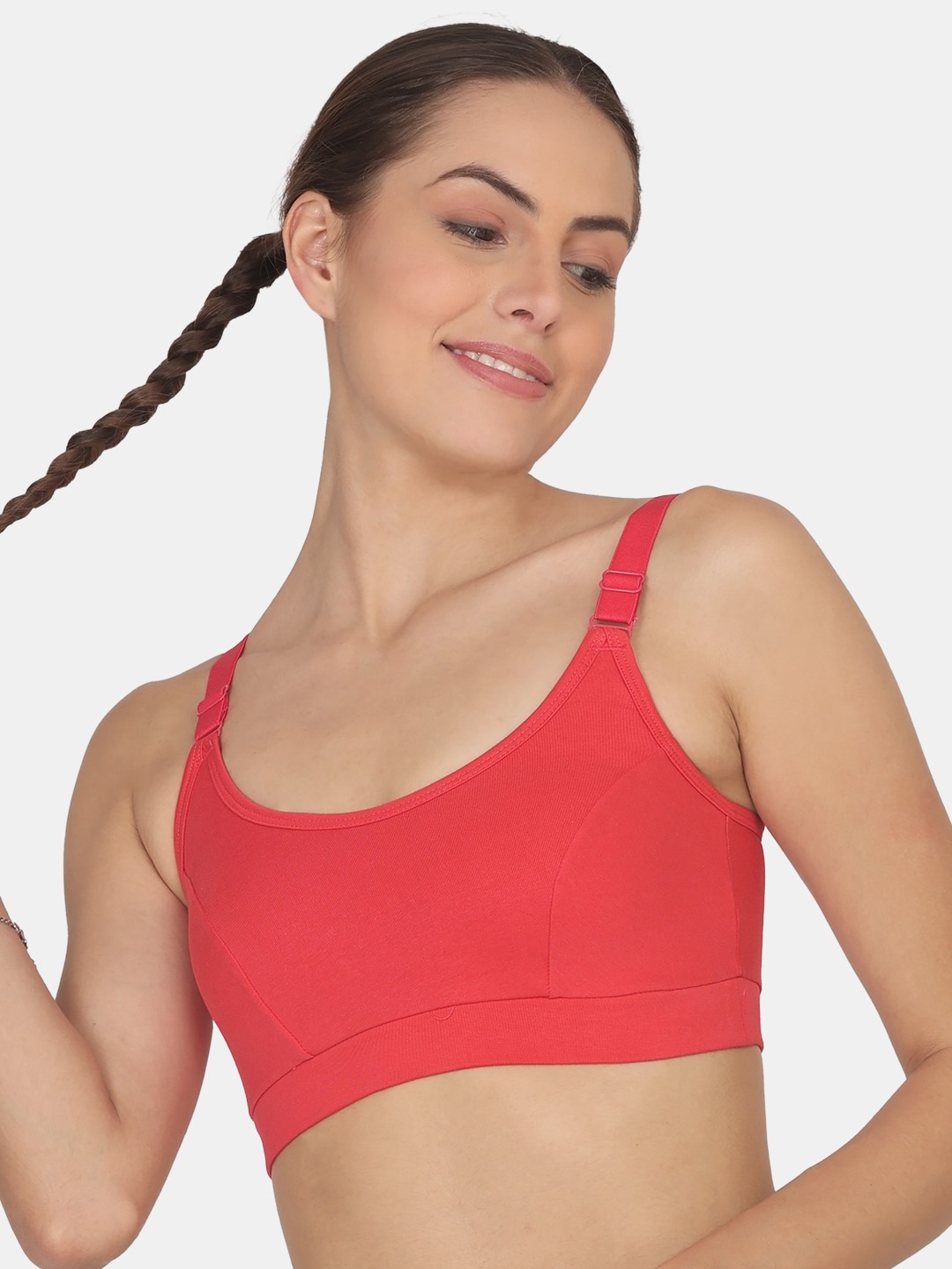 

POOJA RAGENEE Full Coverage All Day Comfort Cotton T-shirt Bra, Coral