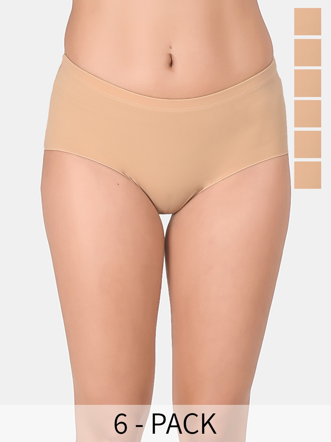 

Innocence Pack Of 6 Lineless Hipster Briefs, Beige