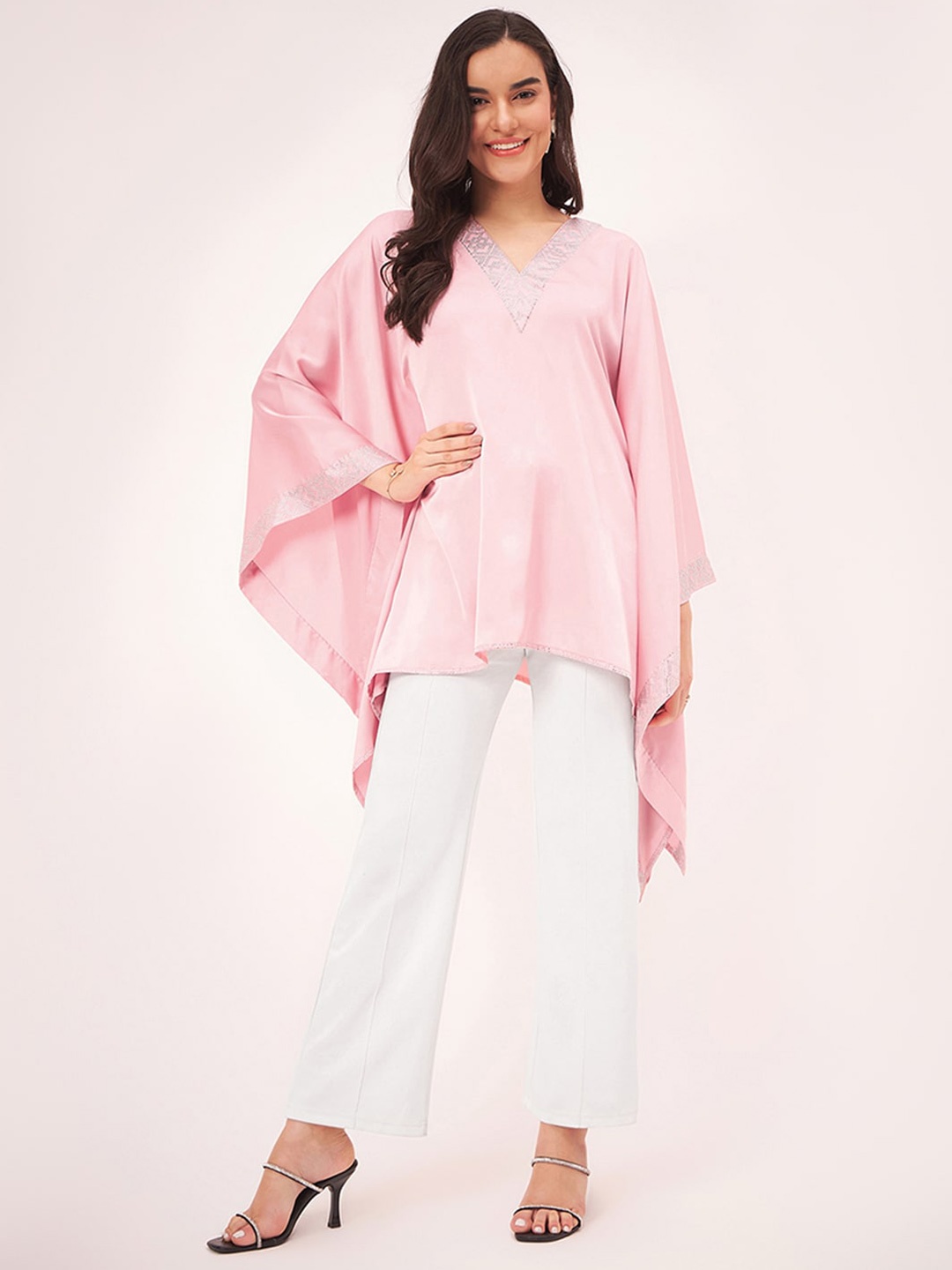 First Resort by Ramola Bachchan Kaftan Top, Pink
