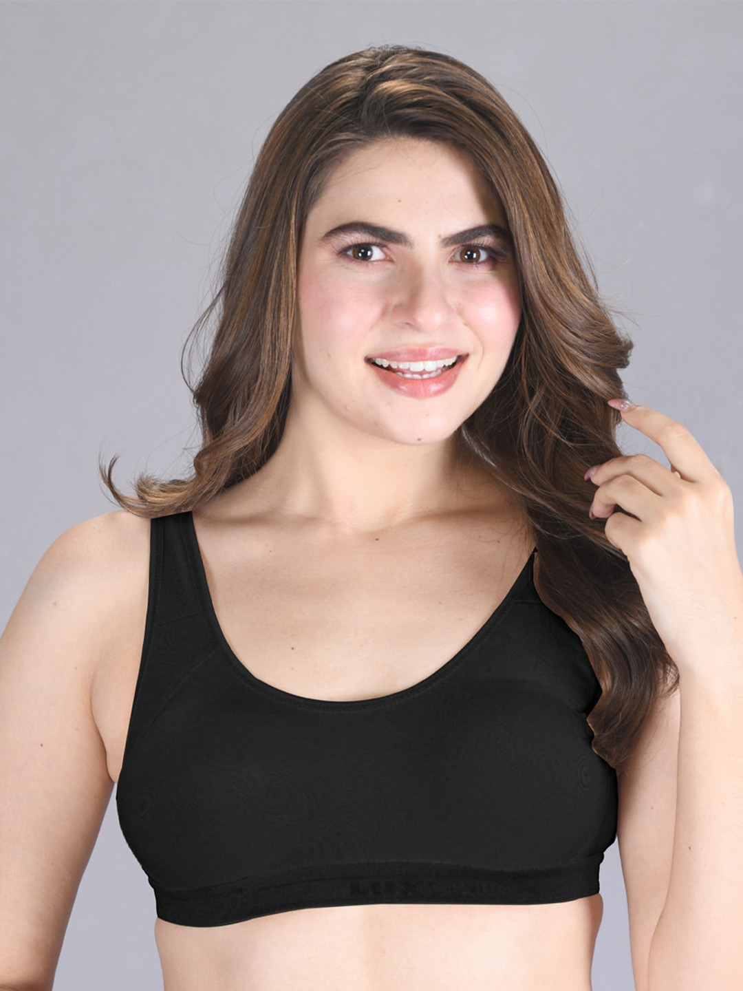 

LUX VENUS Full Coverage Cotton Workout Bra With All Day Comfort, Black