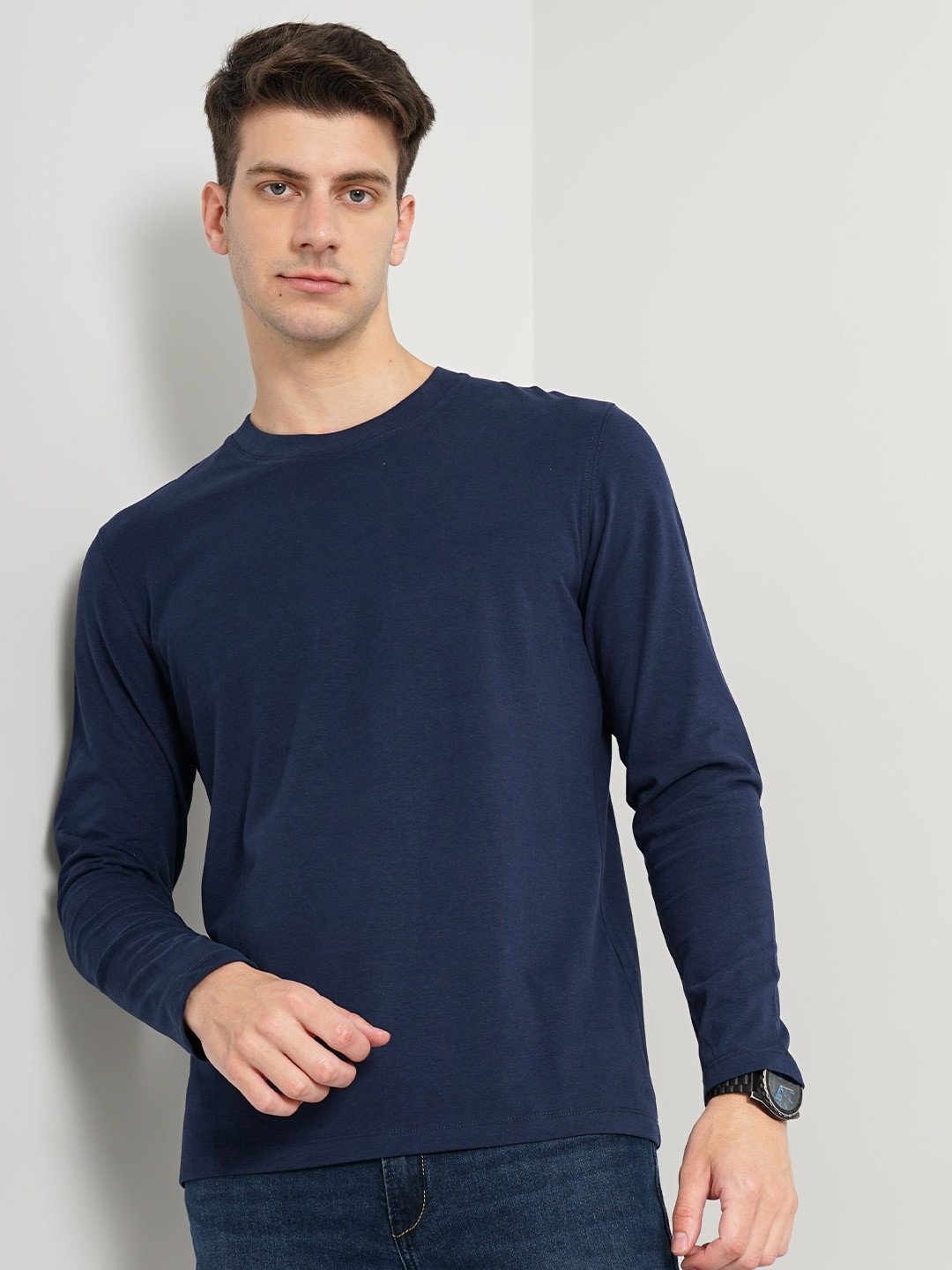

Celio Round Neck Pure Cotton T-shirt, Navy blue