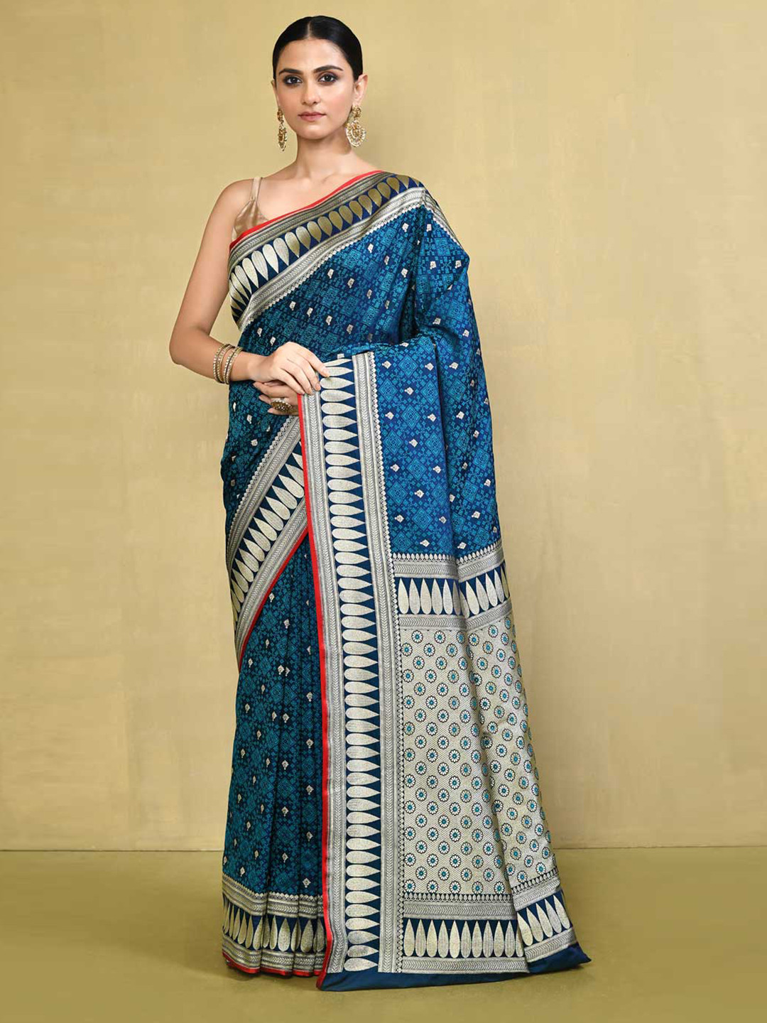 

Rasm by Muskaan Woven Design Zari Banarasi Saree, Blue