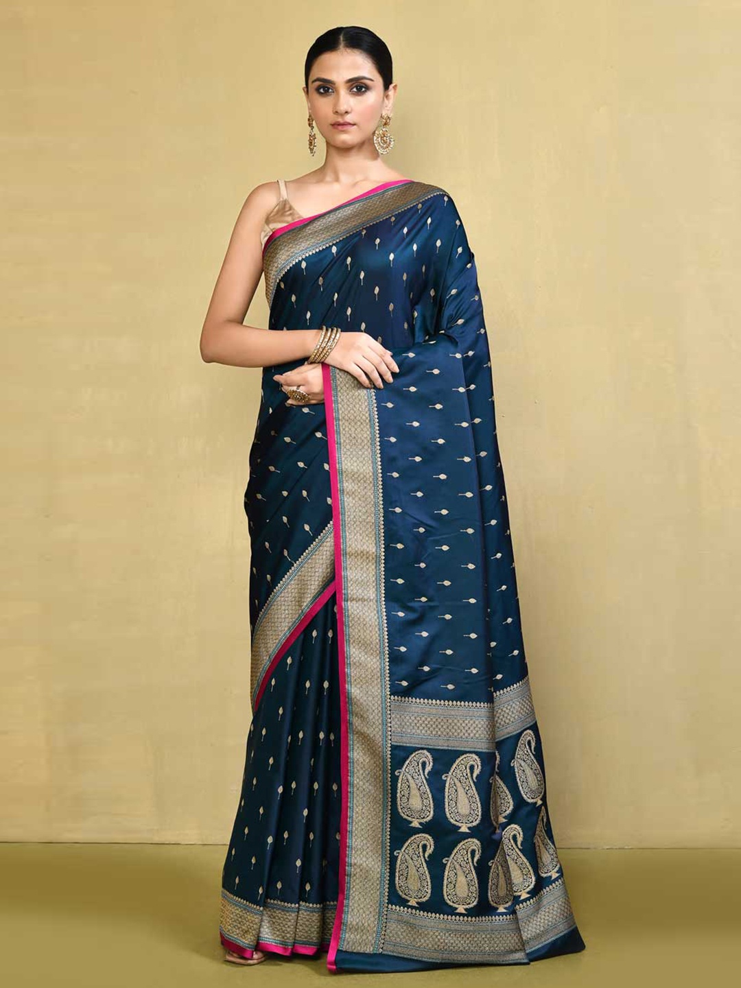 

Rasm by Muskaan Woven Design Zari Banarasi Saree, Blue