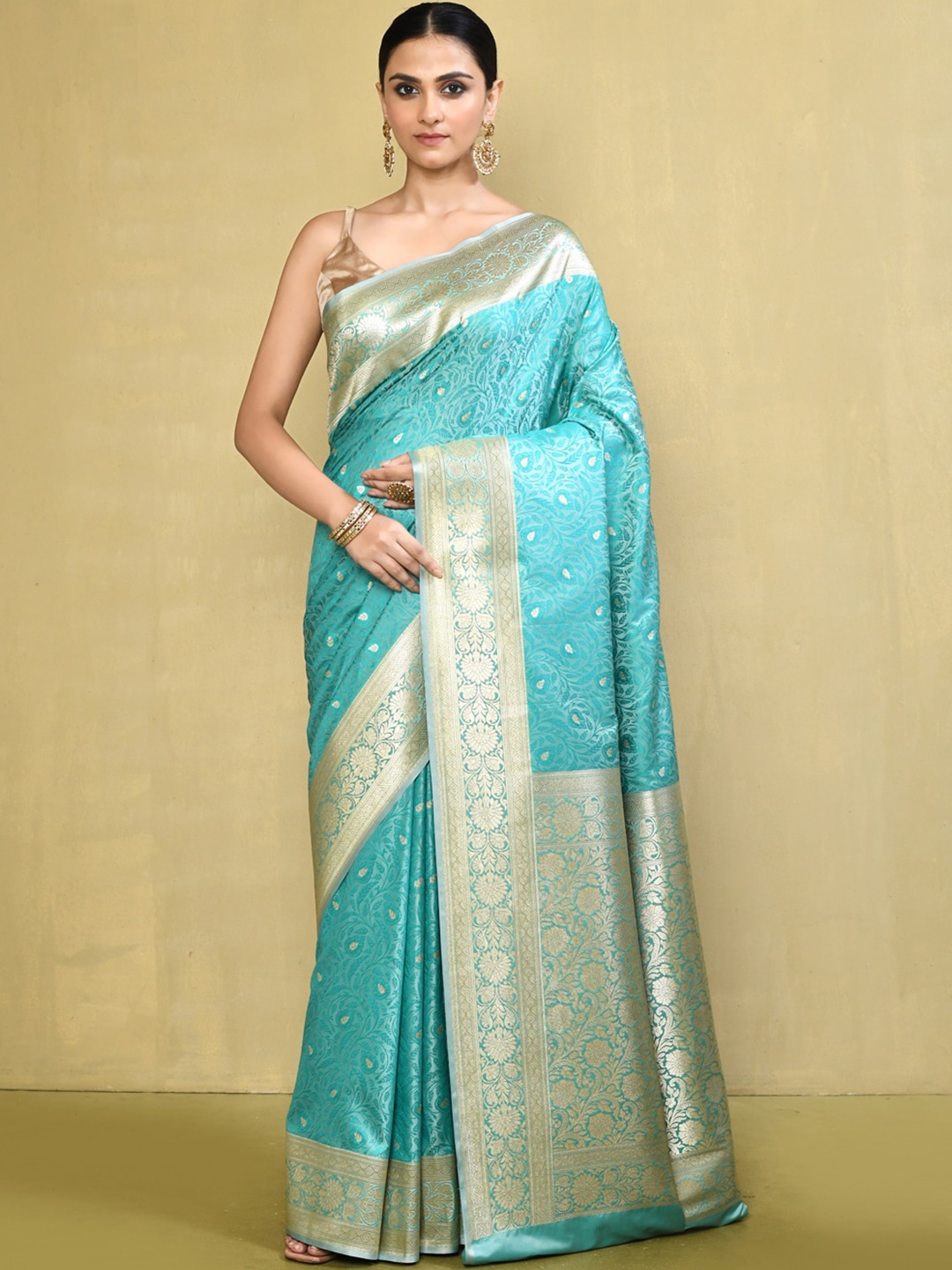 

Rasm by Muskaan Woven Design Zari Banarasi Saree, Blue