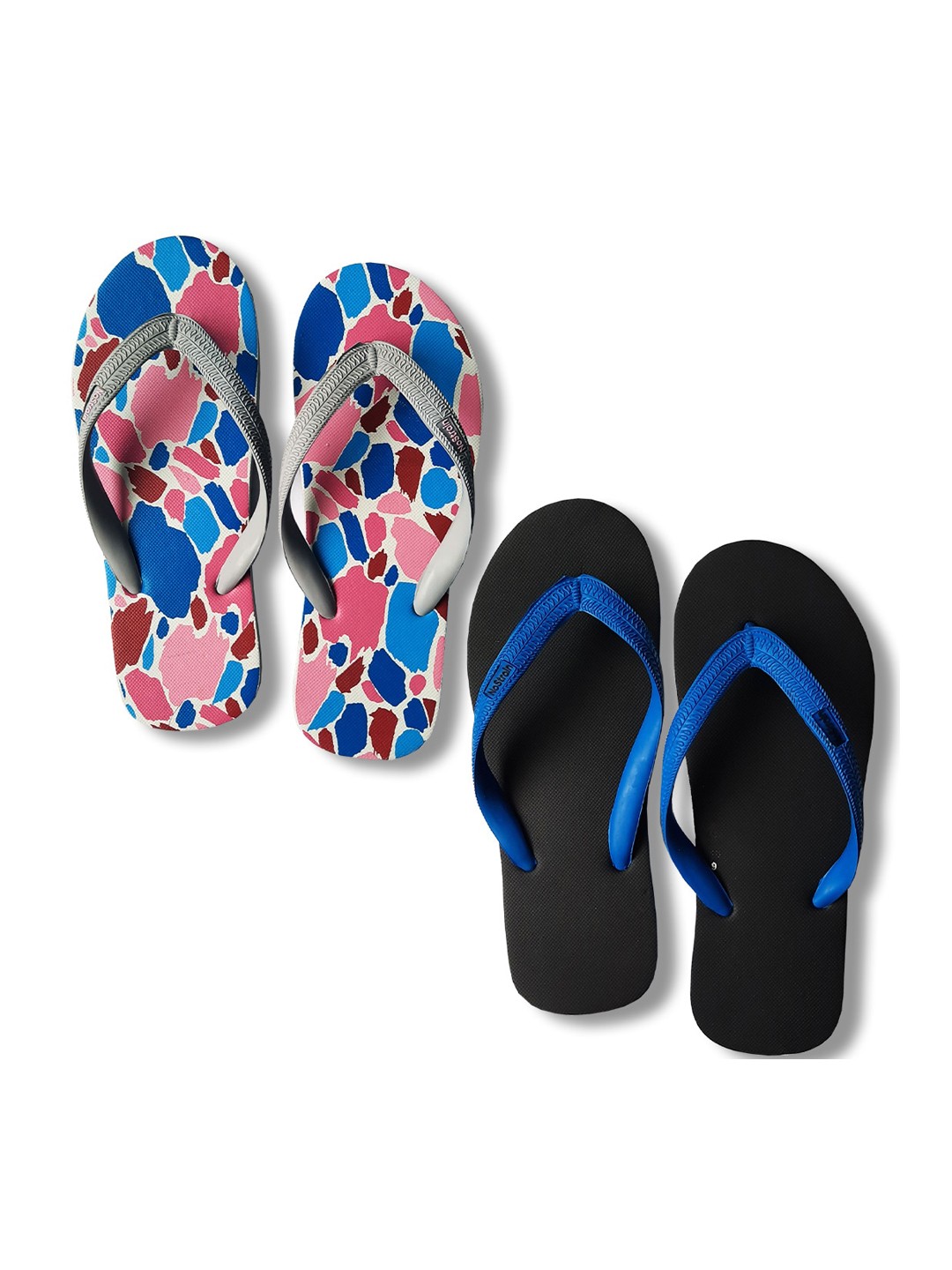

NoStrain Men Set Of 2 Thong Flip-Flops, Red