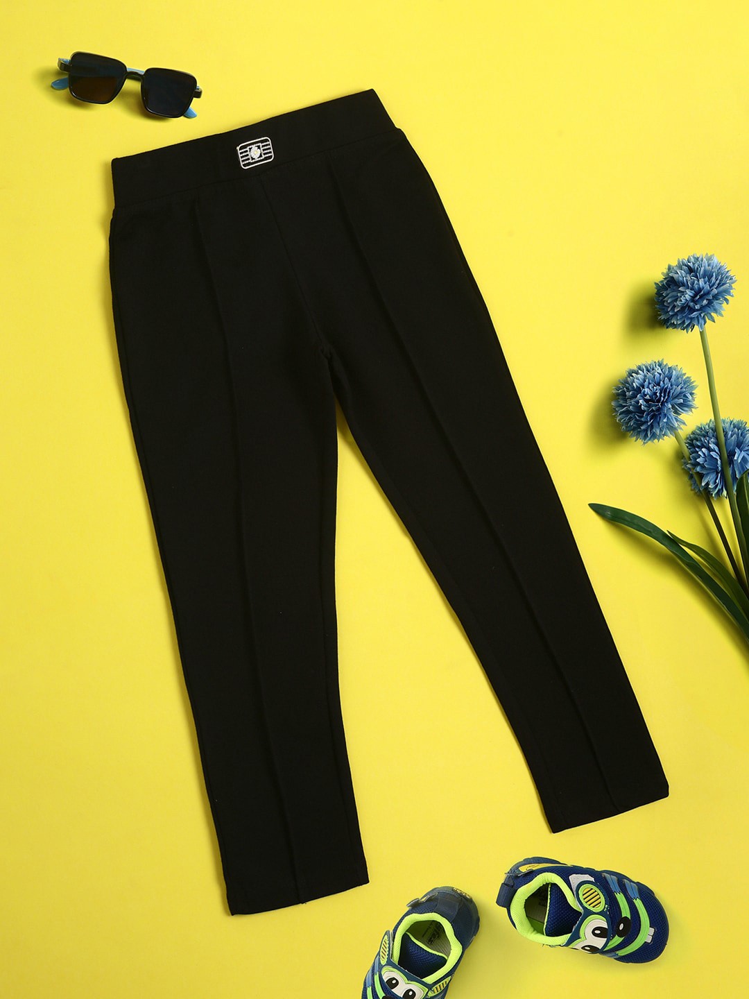 

V-Mart Girls Slim Fit Cotton Jeggings, Black