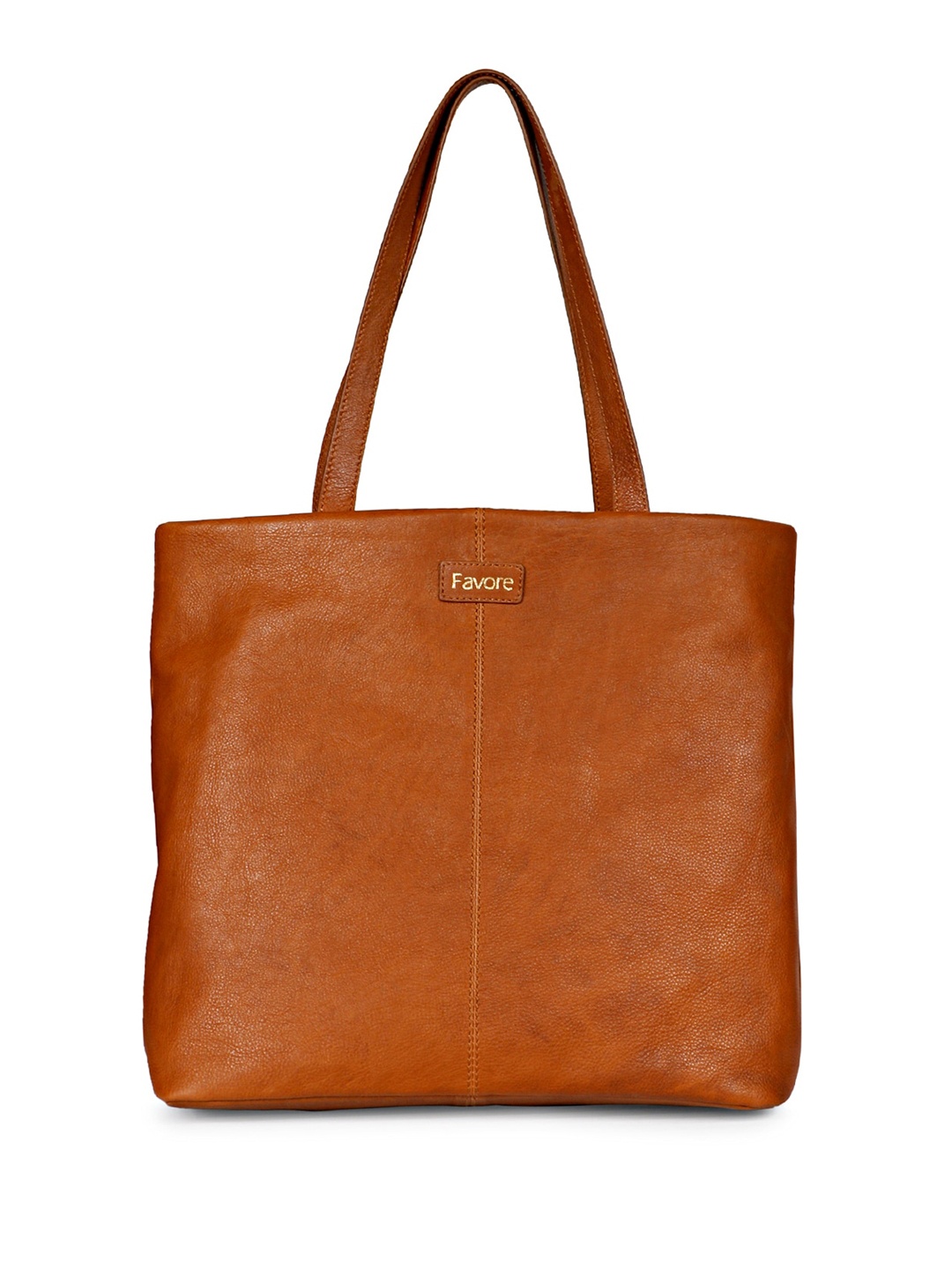 

Favore Leather Structured Shoulder Bag, Tan