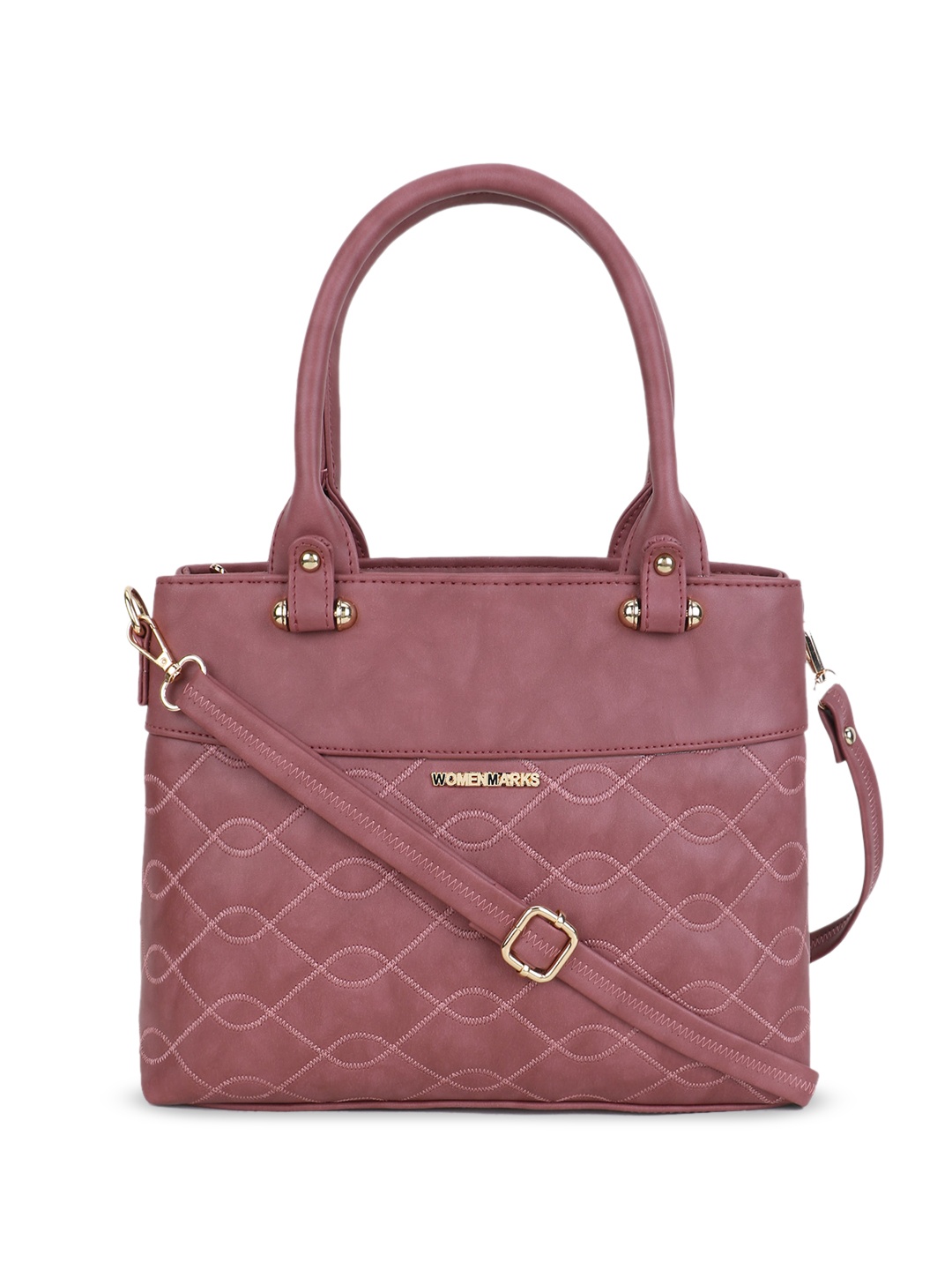 

WOMEN MARKS Textured Structured Handheld Bag, Pink