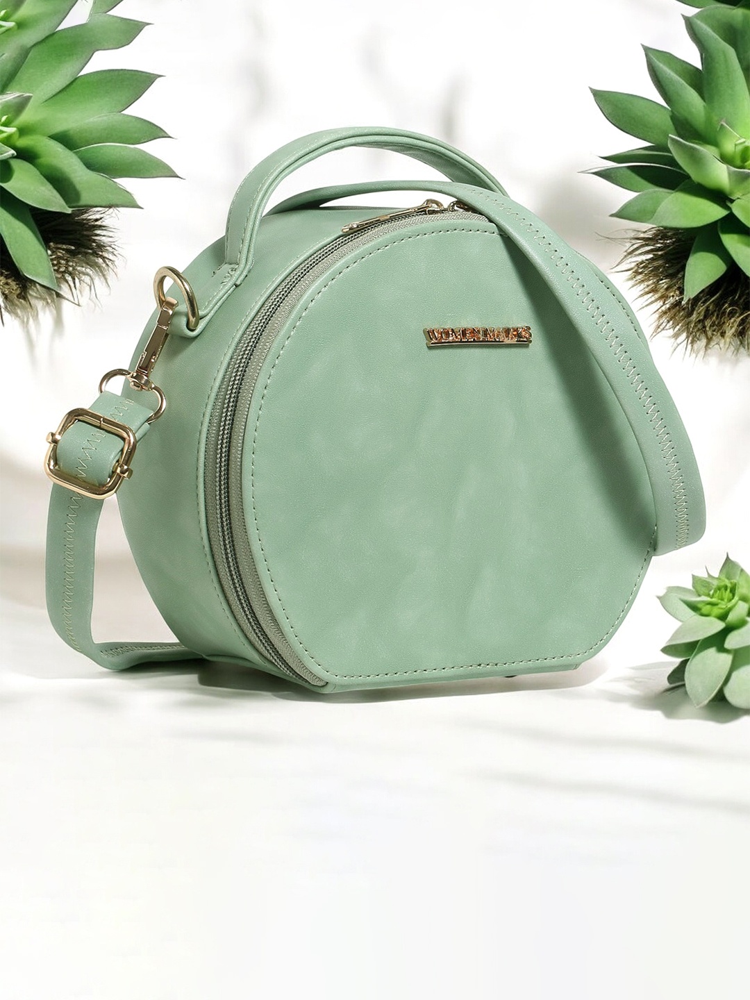 

WOMEN MARKS Round Shaped Structured Satchel, Green