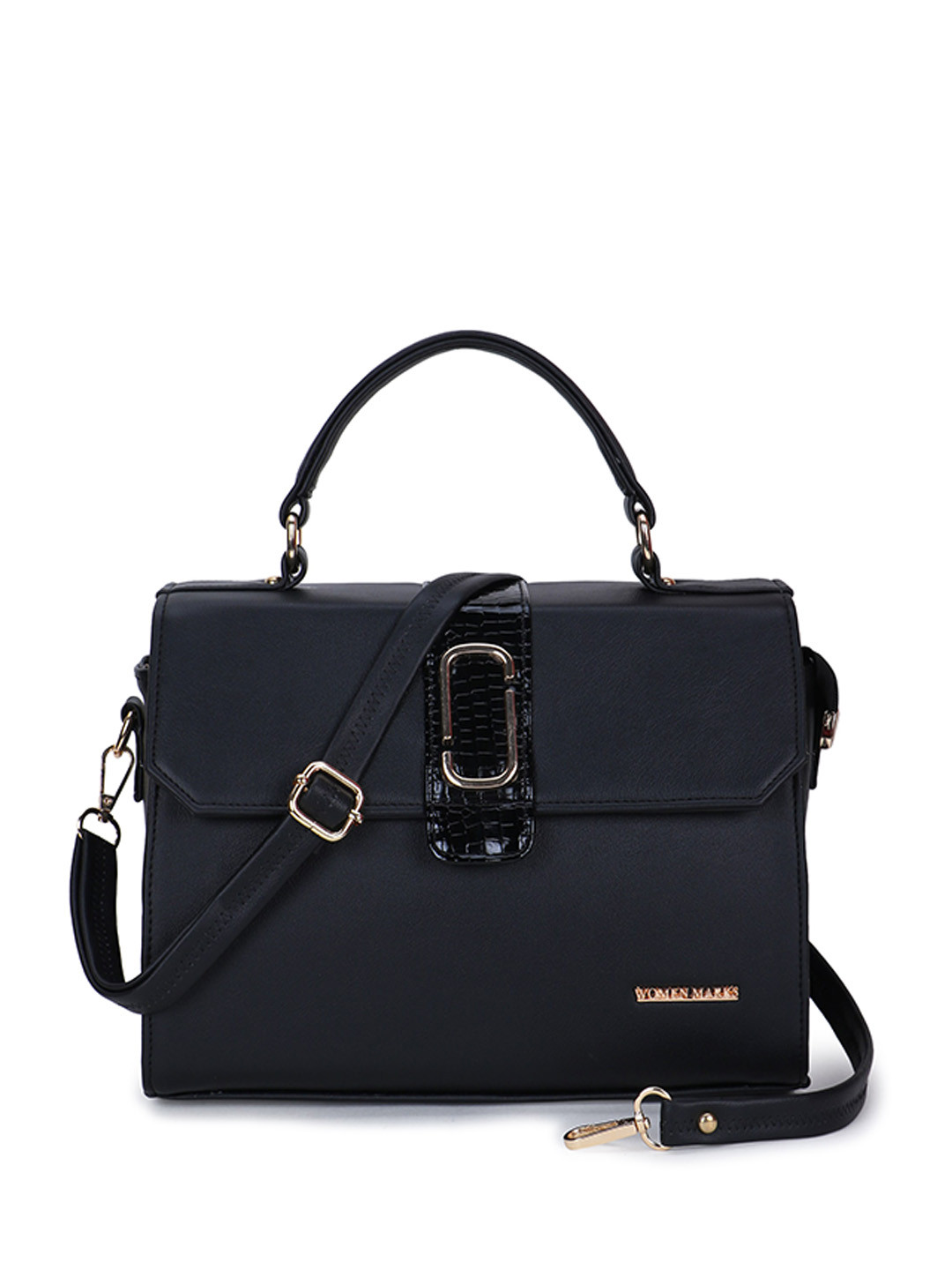 

WOMEN MARKS Water Resistance Structured Satchel, Black