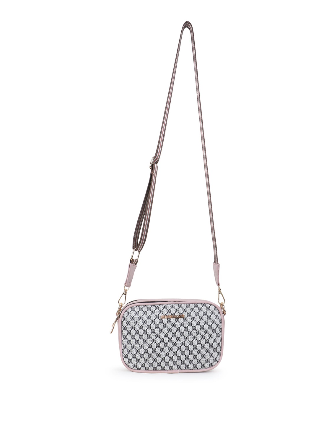 

WOMEN MARKS Textured PU Structured Sling Bag, Peach