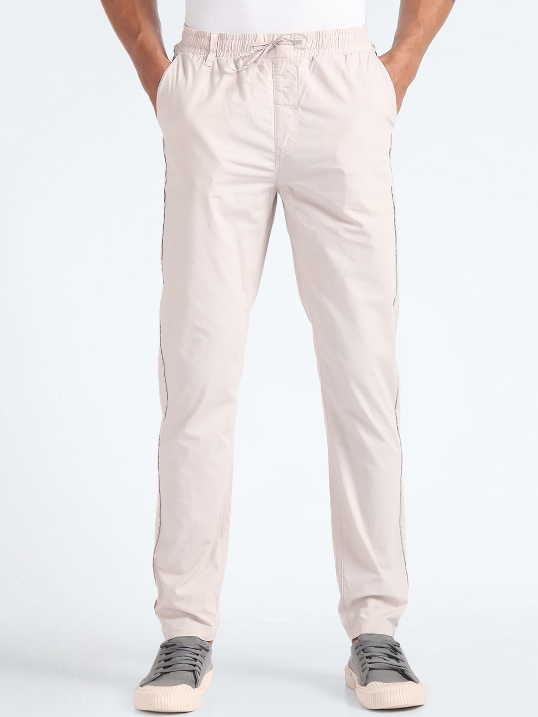 

Flying Machine Men Tapered Fit Chino Trouser, Beige