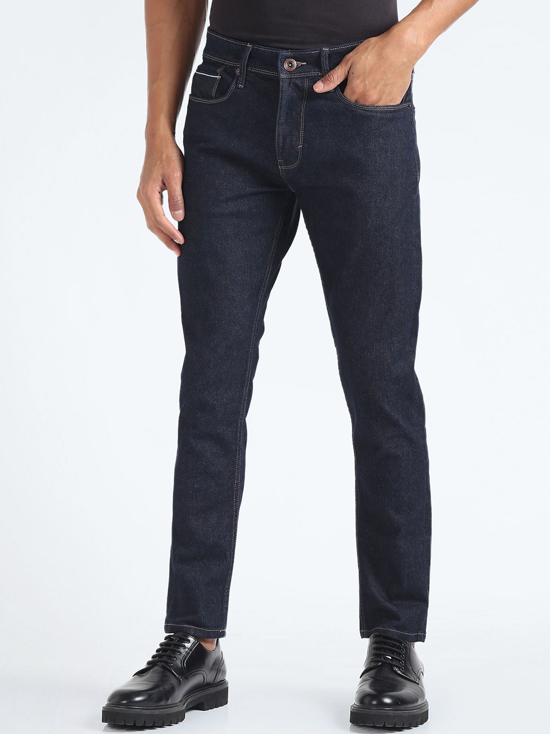 

Flying Machine Men Tapered Fit Stretchable Clean Look Jeans, Blue