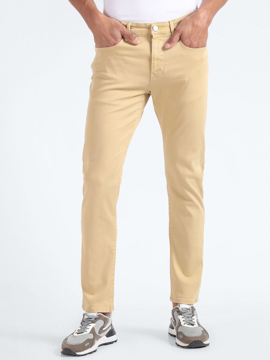 

Flying Machine Men Tapered Fit Mid-Rise Stretchable Jeans, Brown