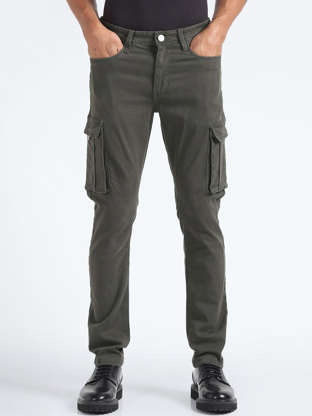 

Flying Machine Men Slim Fit Clean Look Stretchable Jeans, Grey