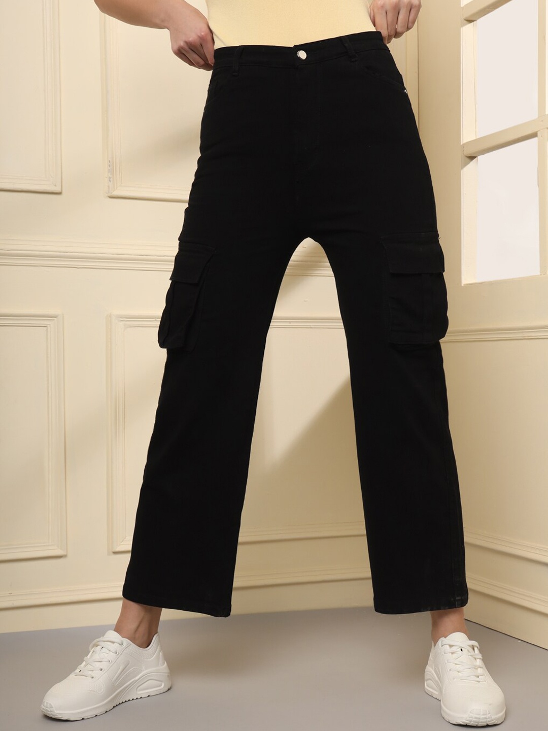 

Purple Feather Women Smart High-Rise Stretchable Jeans, Black