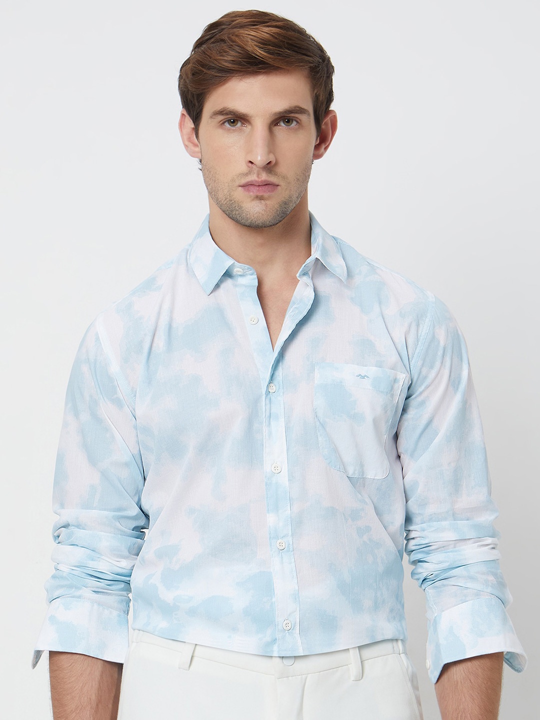 

Mufti Abstract Printed Cotton Slim Fit Opaque Casual Shirt, Blue