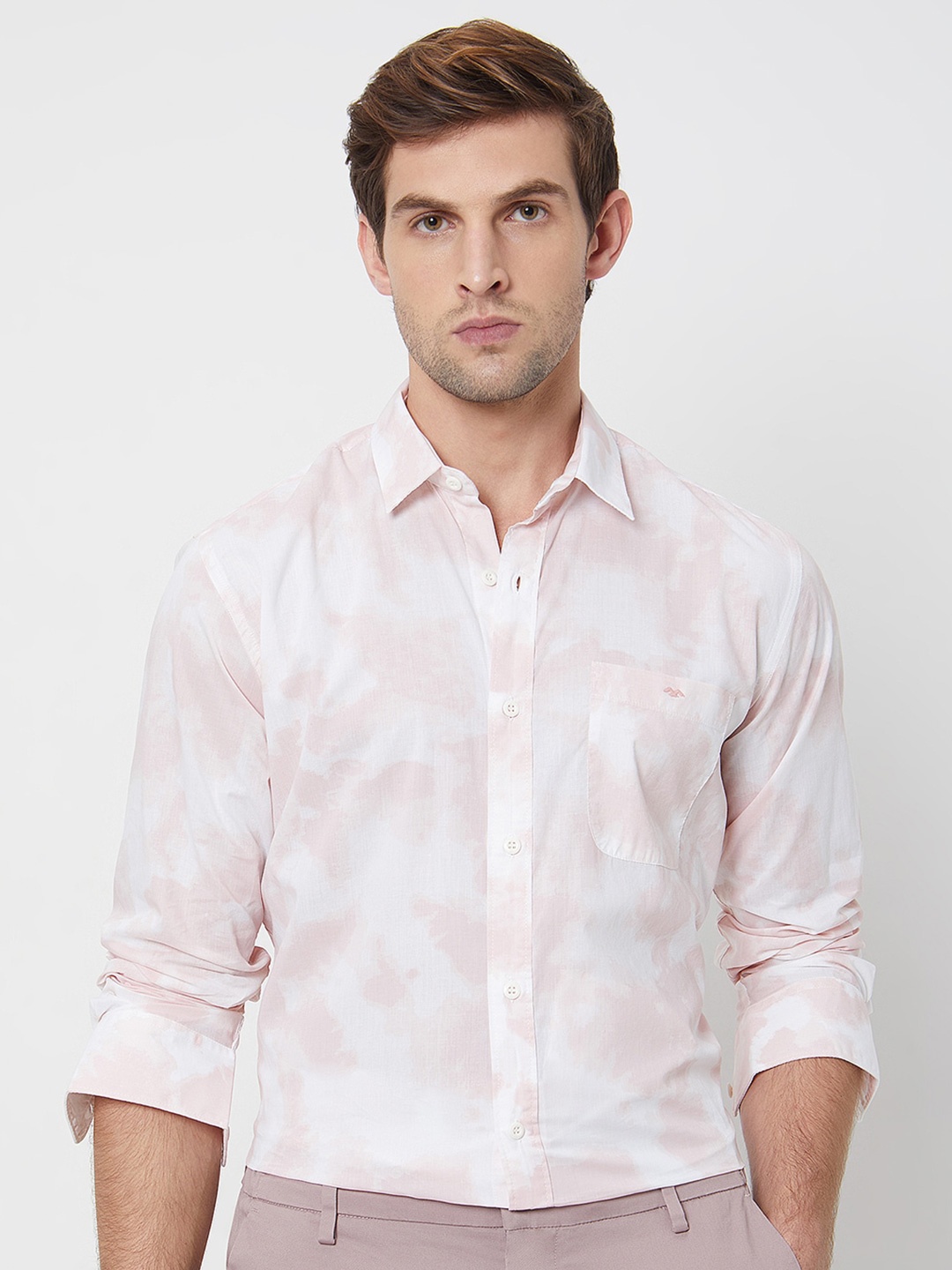 

Mufti Abstract Printed Cotton Slim Fit Opaque Casual Shirt, Pink