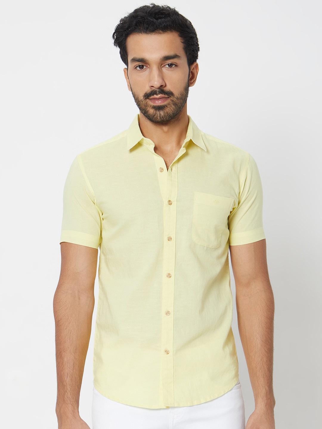 

Mufti Slim Fit Opaque Casual Shirt, Yellow