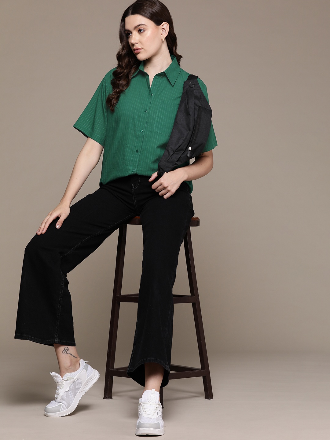 

Roadster Women Opaque Casual Shirt, Green