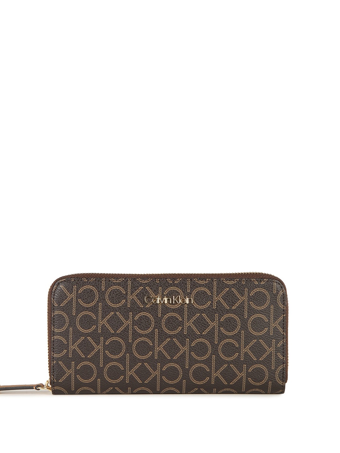 

Calvin Klein Women Printed Zip Around Wallet, Brown