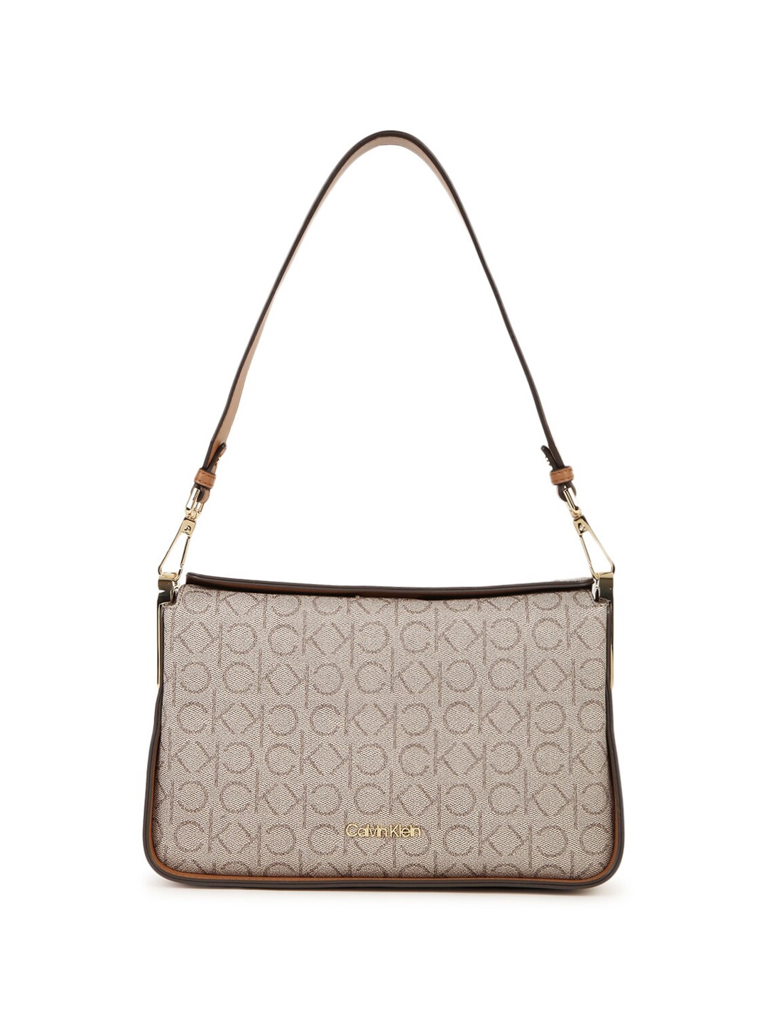 

Calvin Klein Printed Structured Sling Bag, Beige