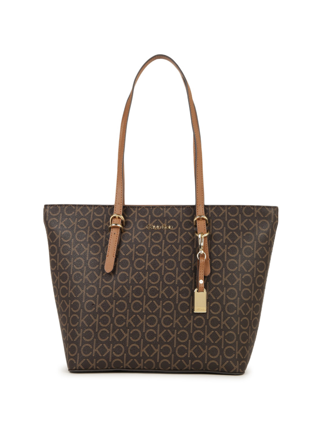 

Calvin Klein Printed Oversized Structured Shoulder Bag, Brown