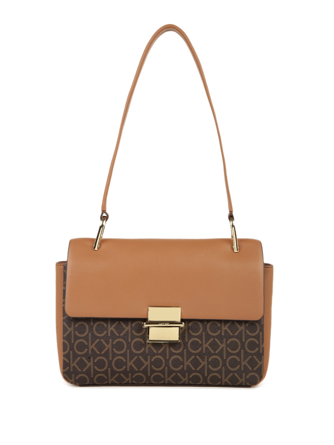 

Calvin Klein Printed Structured Shoulder Bag, Brown