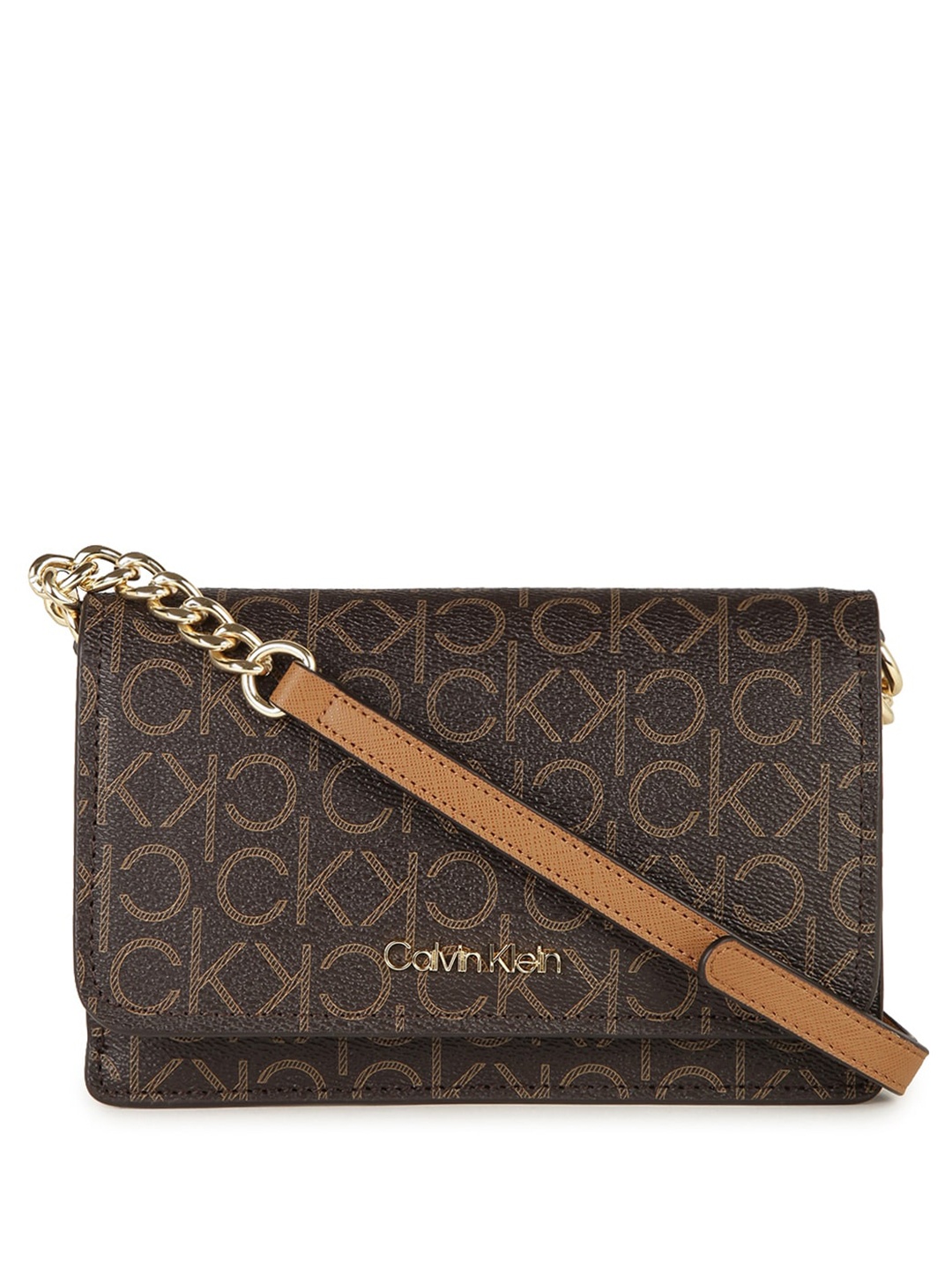 

Calvin Klein Women Printed Zip Around Wallet, Brown