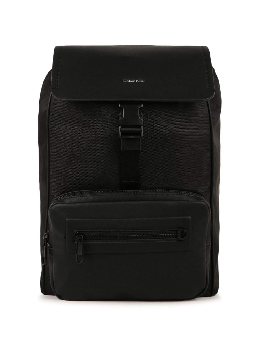 Calvin Klein Men Brand Logo Printed Non-Padded Backpack, Black